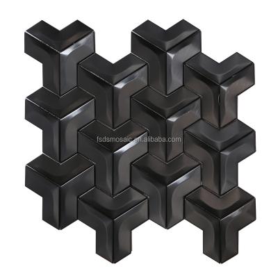 China Irregular parquet metal mosaic 3D effect stainless steel decorative kitchen backsplash mosaic wall tiles for sale