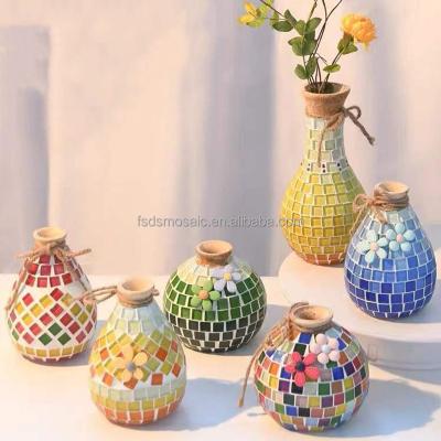 China Modern Hot Selling Diy Children's Toy Gift Vase Craft Glass Smalti Creative Mosaic Tile for sale