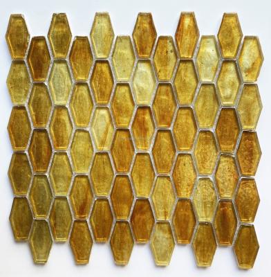 China New Product Full Body DS Flooring Gold Color Water Proof Glass Backsplash Mosaic for sale