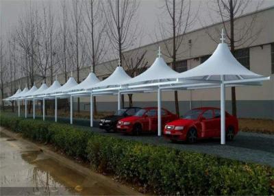 China Q235 Polyvinylidene Umbrella Car Parking Shade Flame Retardant for sale