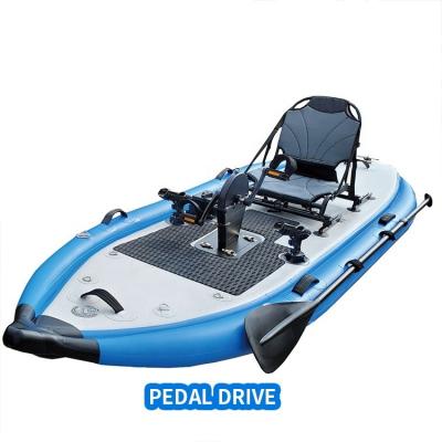 China Unisex Fishing Kayak With Foot Pedal PVC Factory Price Inflatable Reasonable Adjustable Drift 335*112*10CM for sale