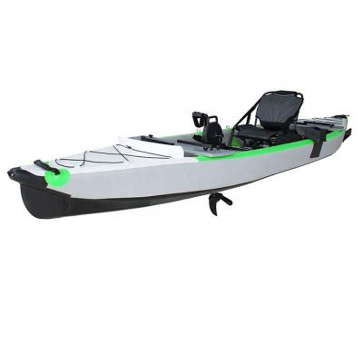 China New Design 0.9mm PVC Full Drop Stitch Pedal Boards Fishing Boat Drop Stitch Inflatable Canoe/Kayak For Sale for sale