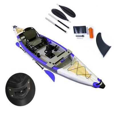 China Wholesale 0.9mm PVC Price Drop Stitch Foot Pedal Drive System Pedal Inflatable Fishing Kayak With Pedal for sale