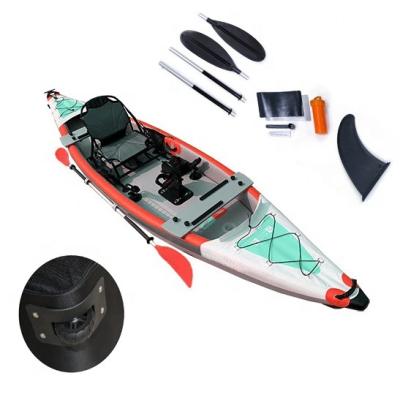 China Wholesale 0.9mm Point PVC Drop Kayak 1 Person Inflatable Kayak Inflatable Rowing Boats Fishing Kayak With Pedal for sale