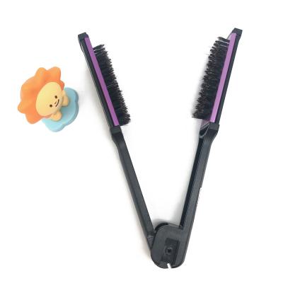 China Portable Wholesale V Foldable Salon Hair Comb Foldable Hair Brush Straightening Comb for sale