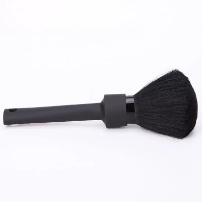 China Fashion Salon Hair Brush Self Cleaning Hairbrush Nylon Barber Black Neck Clean Brush for sale