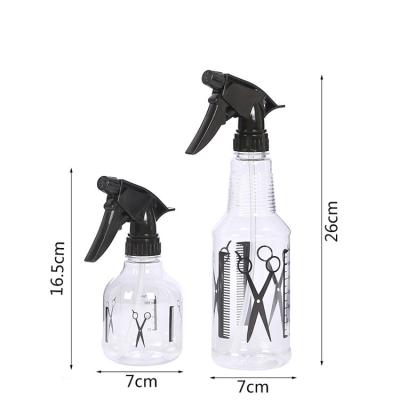 China Water Transfer Printing Custom Barber Cleaning Bottle Mini Small Plastic Chloroform Spray Salon Hair Water Mist 100Ml 500Ml Empty Fine Spray Bottle for sale