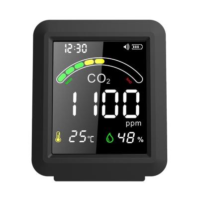 China Professional Black SDA-1 Gas Analyzer CO2 Meter Monitor Air Detector Carbon Dioxide Detector with Time/PM Display Alarm SDA-1 for sale