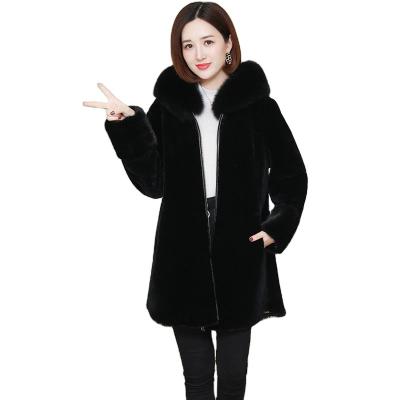 China 2021 QUICK DRY new thickened hooded fur coat of the zipper on both sides with faux fur coat and faux fur for sale