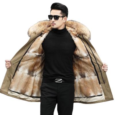 China Waterproof 2022 New Winter Men's Rabbit Fur Pie Overcoat Full Length Mink Fur Coat Mid Length Fur Coat for sale