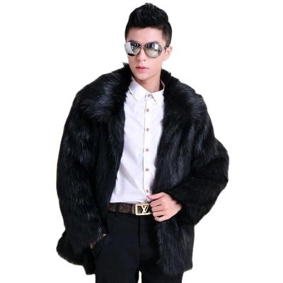 China 2021 New Viable Men's Imitation Fox Fur Coat Plush Fur Coat Cotton Short Thick Warm Winter for sale