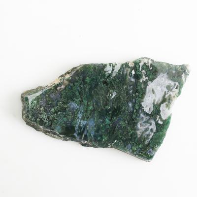 China Natural Gemstone Moss Agate Stone Slab Raw Rough Crystal Slices Mineral Specimen from Europe for sale