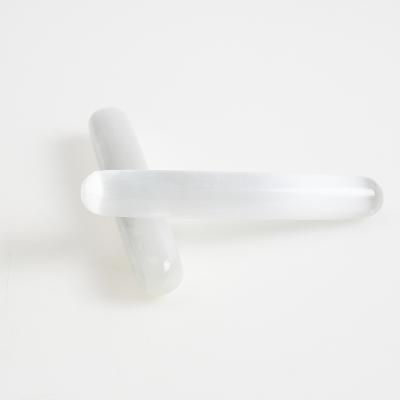 China China wholesale natural round gypsum carved selenite massage sticks wand for healing for sale