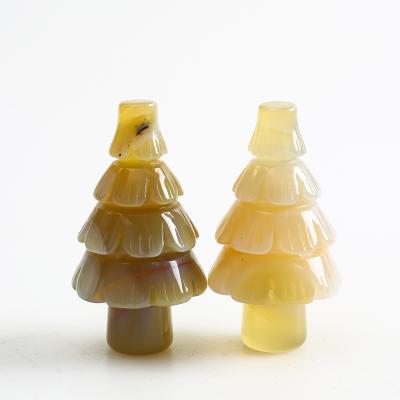 China Wholesale Europe Natural Gemstone Hand-carved Crystal Multicolor Crystal Christmas Tree Decoration for sale