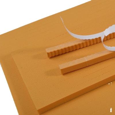 China Die Cutting EPDM Rubber Foam Sponge with Adhesive Color Orange Dimension 10x300x380mm for sale