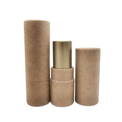 China Recyclable Sun Stick Biodegradable Lip Balm Lip Gloss Lift Up Lipstick Paper Tube for sale