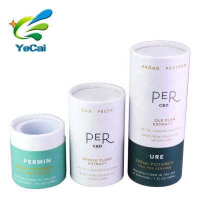 China Recycled Packaging Materials CBD Essential Oil Tube Cylinder Cardboard Tube For Perfume Glass Bottle for sale