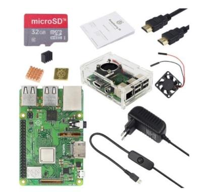 China Official Raspberry Pi 3 B Plus Raspberry Pi Kit + 3A Power Models Adapter + Acrylic Case + Cooling fac + Cable For Raspberry Pi 3 B+ for sale