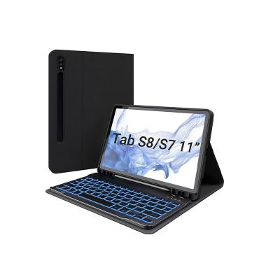 China SM-X700/X706 SM-T870/875/878 suitable for Samsung Tab S7/S8 11 inch tablet case with wireless keyboard and pencil holder, light and slim for sale