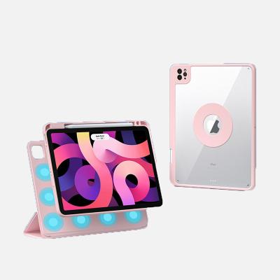 China iPad Pro 11 IPad Pro11 Rotating Tablet Back Acrylic Detachable Case Pencil Holder Magnetic Damper Charging Auto Sleep for sale