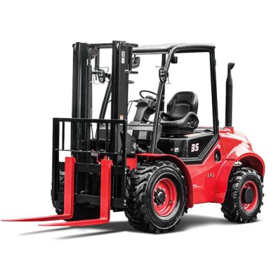 China 2022 New Hotels 4wheel Drive Rough Terrain Forklift 2.5ton With 3.5ton Capacity Step V-engine for sale