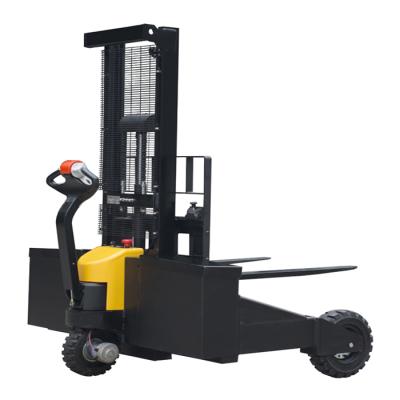 China Hotels Electric Stacker 1.5ton Capacity Rough Terrian Stacker For Warehouse for sale