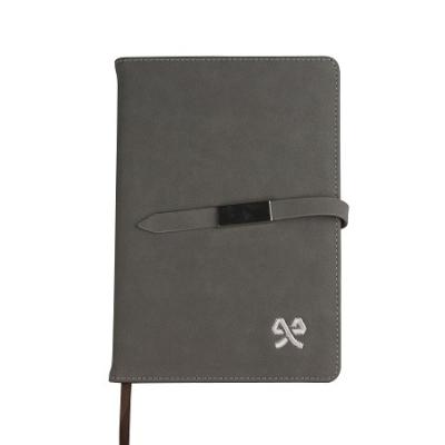 China Logo Embroidery Soft Leather PU Cover Gift Notebooks With Magnetic Strap Closure for sale