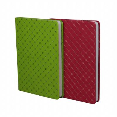 China PU Leather Cover Stitched PU Leather Cover Quilting Promotional Notebooks With Inside Pages Perforated for sale