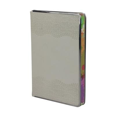 China Colored A5 Hard Side PU Cover Notebooks with Colored Metal Side Pages and Edge Protector for sale