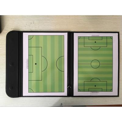 China Foldable Leather Dry Erase PU Cover Football Tactics Coach Board with Magnet Closure for sale