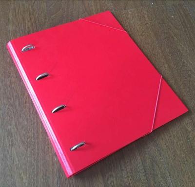 China Rigid Cardboard Expandable 4D Expandable Ring Binder with Elastic Rope Closure for sale