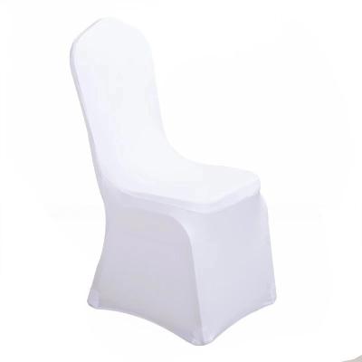 China Durable Elegant Machine Washable Yantai Tongli White Spandex Folding Chair slipcovers Stretch Fold Chair Cover for Banquet Wedding for sale