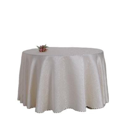 China Tongli Waterproof Yantai 90 Inch Round Puddle Proof Tablecloth 100%Polyester Washable Waterproof White Wedding Table Cloth for sale