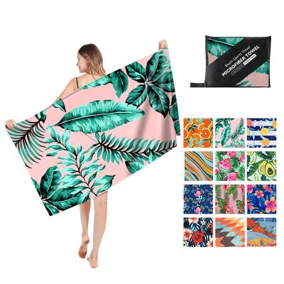 China Bilateral Printed High Quality Viable Microfiber Beach Towel Sand Quick Dry Free Proof Recycled Beach Towel for sale