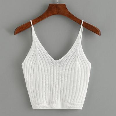 China Anti-pilling Summer White Sleeveless V-Neck Knitted Vest One Spring Comfortable Blouse Women's Free Size for sale