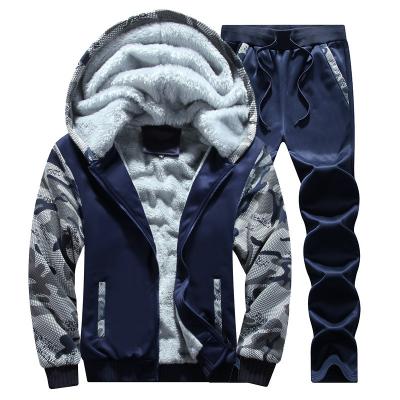 China Breathable New Designs Brushed Thick Warm Tracksuit Men Plus Size 6XL Winter 2 Piece Sets for sale