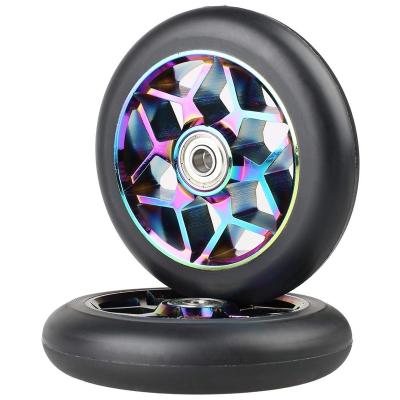 China Pro Factory New High Rebound PU 88A Wheels ABEC-9 Aluminum Core Bound Solid Wholesale Scooter Parts Bearing 110mm/120mm for sale