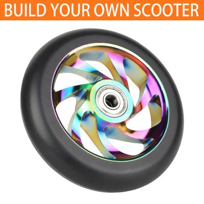 China High Rebound PU 88A Por Scooter Parts Solid Scooter Wheels High Rebound PU 88A Al 6061 ABEC-9 Core 110/120mm Aluminum Bearing for sale