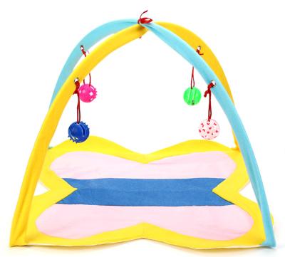 China New Style Viable Cat Bell Ball Tent Foldable Cat Toy Cat Bed Play Tent for sale