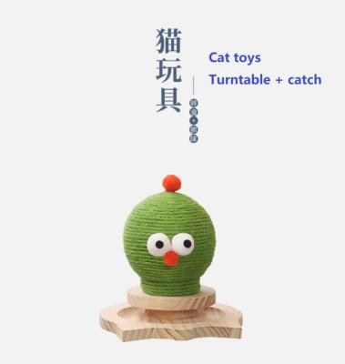 China New viable best-selling cute, fashionable, interesting, comfortable and practical bird modeling cat turntable solid wood toy for sale