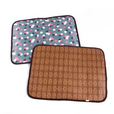 China Pet Cooling Double-Sided Ice Mat Pet Bed Summer Dog Mat Rattan Mat Material for sale