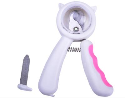 China Viable Splash Proof Pet Grooming Scissors Small Dog Pet Nail Clippers With Safety Guard for sale