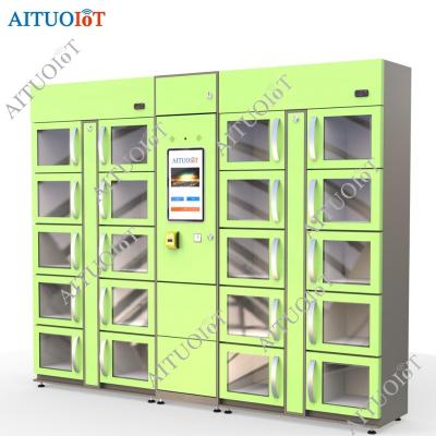 China High Steel Sheet Convenient Smart Refrigeration Galvanized Cooling Locker For Food Delivery 24 Hours Self Service Food Storage Locker for sale