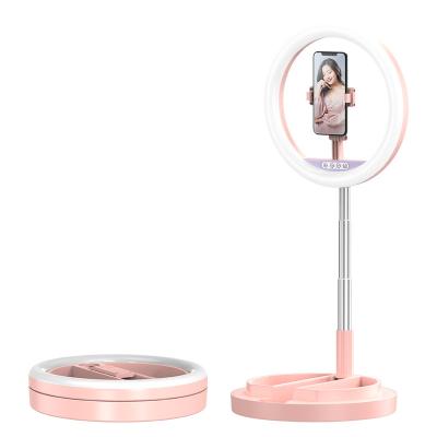 China Live Broadcast Photographic Cell Phone Holder Lighting 10 Inch With 2M Tripod Stand Phone Stand Beauty Lamp 10w Battery Operated Led Ring Light for sale