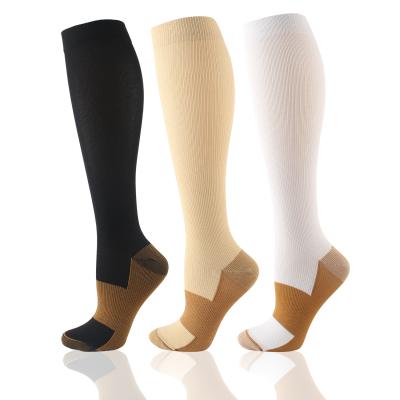 China Sportsman No Knee High Varicose Veins Min Bulk Order Medical Copper Fit Compression Socks 20-30mmhg for sale