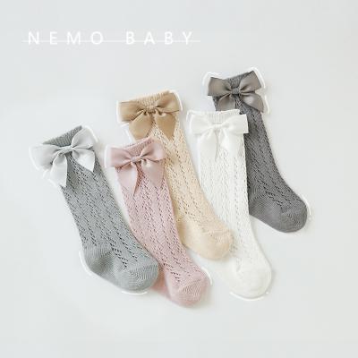 China 21 Summer Breathable Soft Combed Cotton Mid Calf Baby Knocks Plain Mid Calf Knocks Baby Mesh Socks for sale