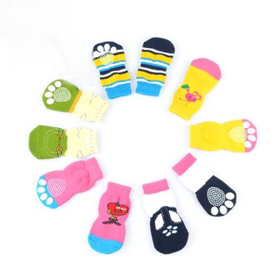 China Viable Wholesale Soft Polyester Polka Dot Dog Leisure Non-slip Pet Socks For Dogs for sale