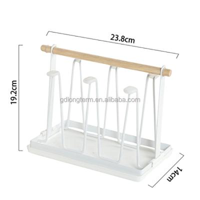 China Viable Wine Glass Storage Cup Rack Holder 6 Hook Under Table Tumbler Coffee Cup Holder Cabinet Cup Hanger Kitchen Accessories for sale