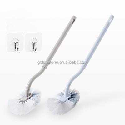 China New Sustainable Bathroom Toilet Brush Efficient Cleaning Long Handle Toilet Brush Silicone White And Gray Color Promotion for sale