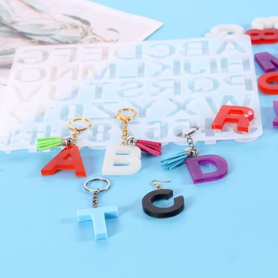 China Disposable Letters Resin Molds Small Number Alphabet Silicone Epoxy Casting Mold For DIY Key Chain Earring Pendant Jewelry for sale